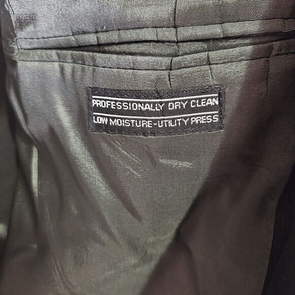 David Taylor Blazer SZ 42L Black Gold Crested Two Button Wool Blend Suit Jacket - Picture 9 of 10